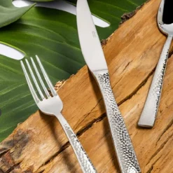 Abert Rinascimento Coltello Tavola Martellato In Acciaio Inox - Set 12 Pz