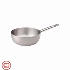 Agnelli Acciaio Inox Padella Alta Conica Induzione Con Manico Tubolare
