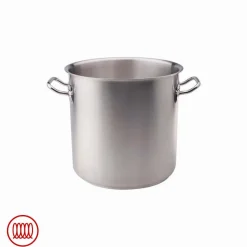 Agnelli Acciaio Inox Pentola Alta Induzione Con Due Maniglie