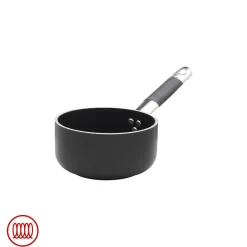 Agnelli AlBlack Casseruola Alta Induzione In Alluminio Antiaderente 5mm Con Manico Cool Inox