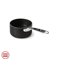Agnelli AlBlack 1907 Casseruola Alta Induzione In Alluminio Antiaderente 5mm Con Manico Inox