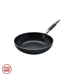 Agnelli AlBlack Padella Alta Svasata Induzione In Alluminio Antiaderente 5mm Con Manico Cool Inox