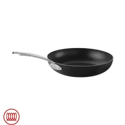 Agnelli AlBlack 1907 Padella Alta Induzione In Alluminio Antiaderente 3mm Con Manico Inox