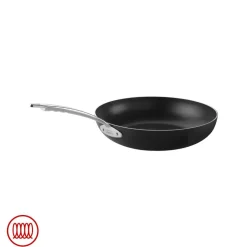 Agnelli AlBlack 1907 Padella Alta Induzione In Alluminio Antiaderente 3mm Con Manico Inox