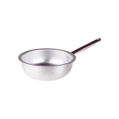 Agnelli Alluminio 3mm Professionale Padella Alta Da Mantecatura Con Manico Tubolare Inox