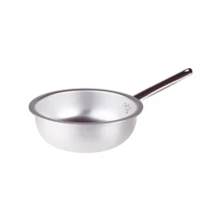 Agnelli Alluminio 3mm Professionale Padella Alta Da Mantecatura Con Manico Tubolare Inox