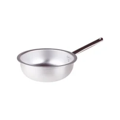 Agnelli Alluminio 3mm Professionale Padella Alta Da Mantecatura Con Manico Tubolare Inox