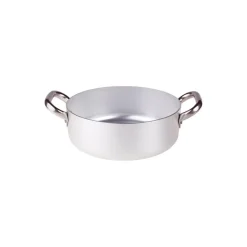 Agnelli Alluminio 3mm Professionale Casseruola Bassa Con 2 Maniglie Inox
