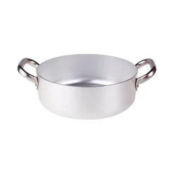 Agnelli Alluminio 3mm Professionale Casseruola Bassa Con 2 Maniglie Inox