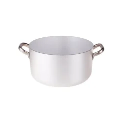 Agnelli Alluminio 3mm Professionale Casseruola Alta Con 2 Maniglie Inox