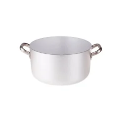 Agnelli Alluminio 3mm Professionale Casseruola Alta Con 2 Maniglie Inox