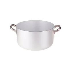 Agnelli Alluminio 3mm Professionale Casseruola Alta Con 2 Maniglie Inox