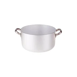 Agnelli Alluminio 3mm Professionale Casseruola Alta Con 2 Maniglie Inox