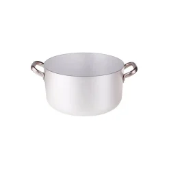 Agnelli Alluminio 3mm Professionale Casseruola Alta Con 2 Maniglie Inox