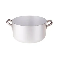 Agnelli Alluminio 3mm Professionale Casseruola Alta Con 2 Maniglie Inox