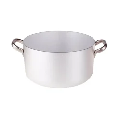 Agnelli Alluminio 3mm Professionale Casseruola Alta Con 2 Maniglie Inox