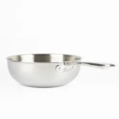 Agnelli Alu-Inox 3-Ply Padella Alta Da Mantecatura Con Manico In AluInox Lucida
