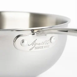 Agnelli Alu-Inox 3-Ply Padella Alta Da Mantecatura Con Manico In AluInox Lucida