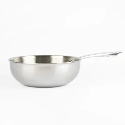Agnelli Alu-Inox 3-Ply Padella Alta Da Mantecatura Con Manico In AluInox Lucida