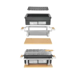 Agnelli Hibachi BBPro Barbecue da Tavolo Compatto Rettangolare