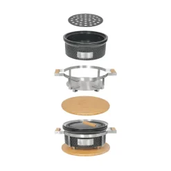 Agnelli Hibachi BBPro Barbecue da Tavolo Compatto Rotondo