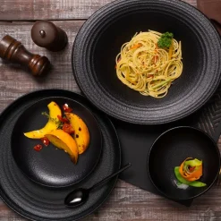 Ariane Black Dazzle Coppa Rettangolare In Porcellana - Set 6 Pz