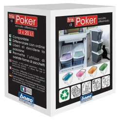 Bama Tris Di Poker Pattumiera Raccolta DIfferenziata In Plastica - Set 3 Pz