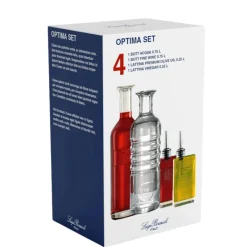 Bormioli Luigi Optima Bottiglie Acqua Vino Olio e Aceto in Vetro - Set 4 Pezzi