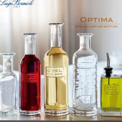 Bormioli Luigi Optima Bottiglie Acqua Vino Olio e Aceto in Vetro - Set 4 Pezzi