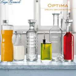 Bormioli Luigi Optima Bottiglie Acqua Vino Olio e Aceto in Vetro - Set 4 Pezzi