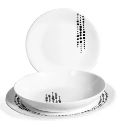Bormioli Rocco Chiaroscuro Servizio Piatti In Vetro Opale - Set 18 Pz