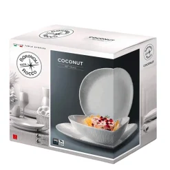Bormioli Rocco Coconut Servizio Piatti In Vetro Opale - Set 18 Pz