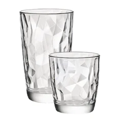Bormioli Rocco Diamond Bicchieri Acqua & Bibita in Vetro - Set 12 Pezzi