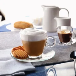 Bormioli Rocco Easy Bar Piattino Tazza in Vetro Temperato - Set 6 Pezzi