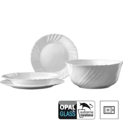 Bormioli Rocco Ebro Servizio Piatti In Vetro Opale - Set 19 Pz