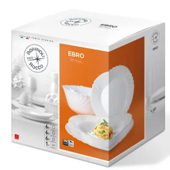 Bormioli Rocco Ebro Servizio Piatti In Vetro Opale - Set 19 Pz