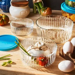 Bormioli Rocco Frigoverre Brillante Set Contenitore Per Alimenti Rotondo In Vetro - Set 3 Pz