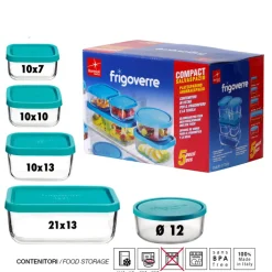 Bormioli Rocco Frigoverre Classic Contenitore Per Alimenti - Set 5 Pz