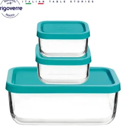 Bormioli Rocco Frigoverre Classic Contenitore Per Alimenti Rettangolare - Set 3 Pz