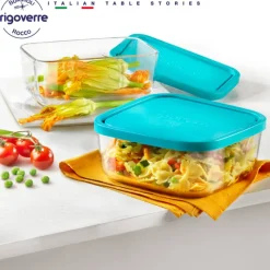 Bormioli Rocco Frigoverre Classic Contenitore Per Alimenti Rettangolare - Set 4 Pz