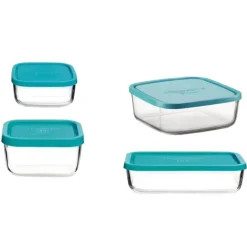 Bormioli Rocco Frigoverre Classic Contenitore Per Alimenti Rettangolare - Set 4 Pz