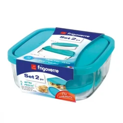 Bormioli Rocco Frigoverre Classic Contenitore Per Alimenti Piccolo In Vetro Temperato - Set 2 Pz
