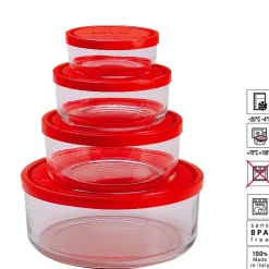 Bormioli Rocco Gelo Set Contenitore Per Alimenti In Vetro - Set 4 Pz