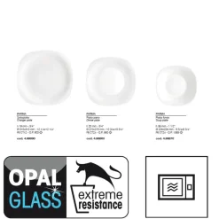 Bormioli Rocco Parma Servizio Piatti In Vetro Opale - Set 18 Pz