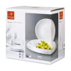 Bormioli Rocco Prima Servizio Piatti In Vetro - Set 18 Pz