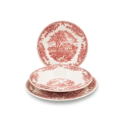 Churchill James Sadler & Sons Brookpink Servizio Piatti In Terracotta - Set 18 Pz