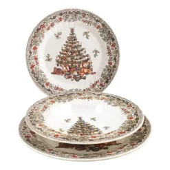 Churchill James Sadler & Sons Season Greetings Servizio Piatti In Terracotta - Set 18 Pz