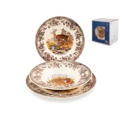 Churchill James Sadler & Sons Wild Servizio Piatti In Terracotta - Set 18 Pz