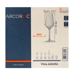 23 cl - Arcoroc Juliette Calice Flute in Vetro - Set 6 Pezzi