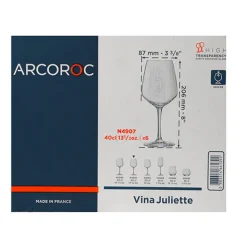 40 cl - Arcoroc Juliette Calice Vino Multiuso in Vetro - Set 6 Pezzi